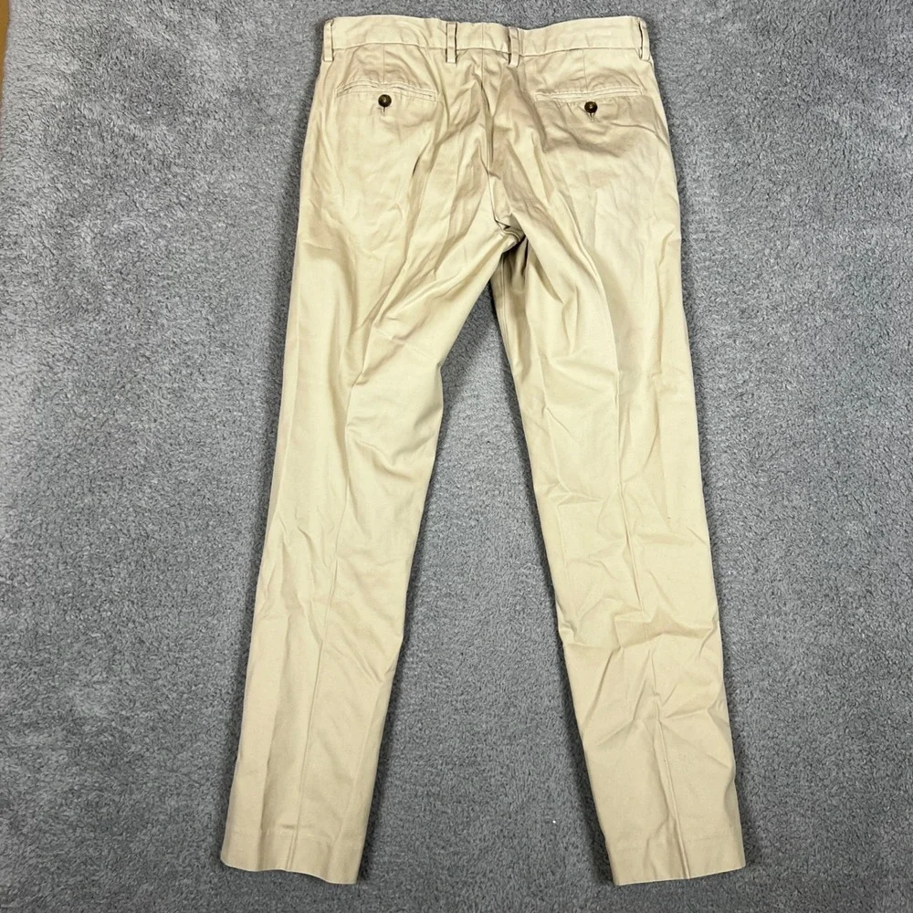 J Crew Chino Pants Mens 33x31 Bowery Slim Fit‎ Khaki Tan 100% Cotton Casual